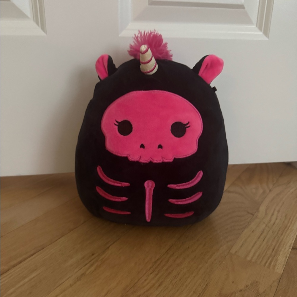 Squishmallows halloween Pink and Black Skeleton Plush